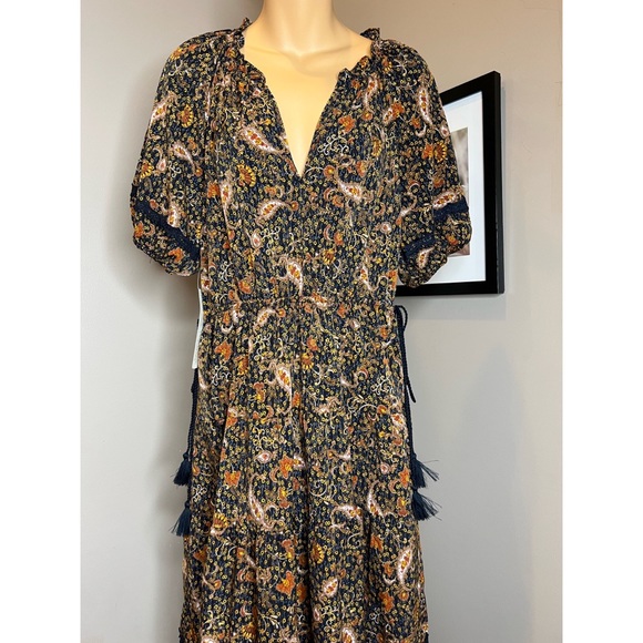 Anthropologie Floral Puff-Sleeved Midi Dress - Picture 6 of 9